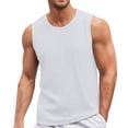 thumbnail image 1 of Siilsaa Men's Casual Tank Tops 1 Pack Knit Sleeveless Lightweight Tee Muscle Basic T Shirts White,M, 1 of 4