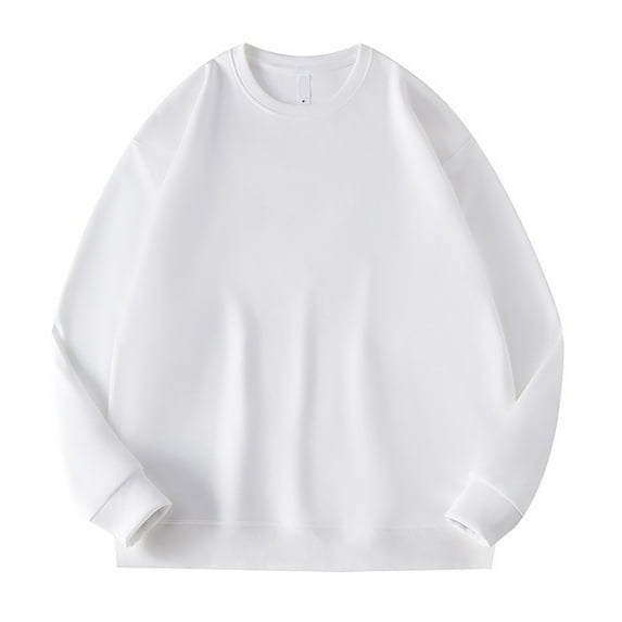 Siilsaa Men's Crew Neck Sweater Slim Fit Lightweight Sweatshirts Knitted Pullover for Casual Or Dressy Wear White,5XL