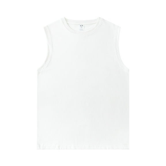 Siilsaa Men's Essentials Midweight T Pack, Cotton Muscle Tank Shirts White,M