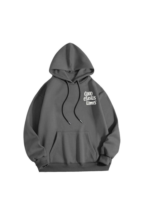 Men's Fashion Hoodies Mens Autumn and Winter Casual Loose Solid Hooded Sweater Top Hoodies for Men Grey,2XL