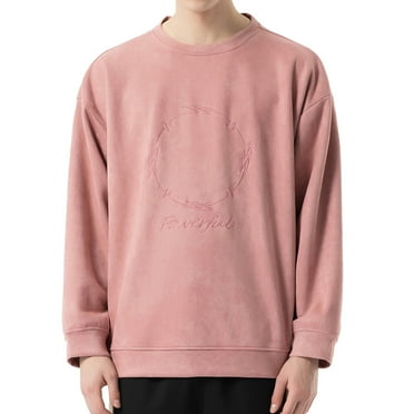 Siilsaa Men's Fleece Crewneck Sweatshirt Brown,M