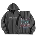thumbnail image 1 of Siilsaa Men's Graphic Print Long Sleeve Drawstring Hoodie Pullover Sweatshirt Grey,L, 1 of 5