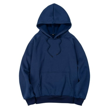Siilsaa Men's Graphic Print Long Sleeve Drawstring Hoodie Pullover Sweatshirt Navy,L