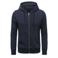 thumbnail image 1 of Siilsaa Men's Heavyweight Full Zip Fleece Hoodie Navy,XL, 1 of 4