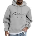 thumbnail image 1 of Siilsaa Men's Hoodie Men's Hoodie, Comfortable Men'S Sweatshirt, Script Logo (Reg. Or Big & Tall) Grey,L, 1 of 4