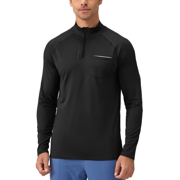 Siilsaa Men's Lightweight Hoodie UPF 20+ Sun Protection Moisture Wicking, Breathable Bamboo Viscose Outdoor Shirt for Men Black,XL