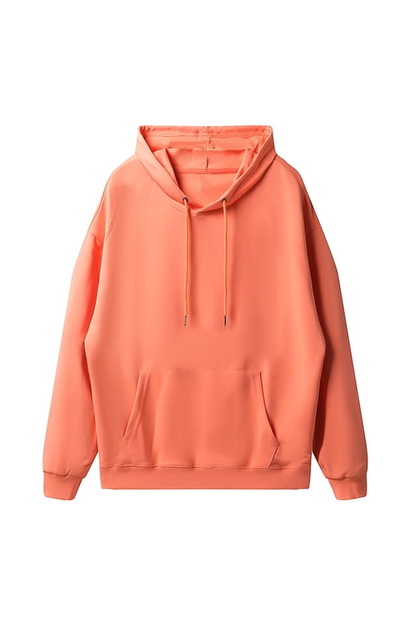 Men's Lightweight Jersey Pullover Hoodie Orange,M