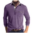 thumbnail image 1 of Siilsaa Men's Quarter Zip Up Pullover Slim Fit Lightweight Mock Neck Long Sleeve Sweaters Purple,2XL, 1 of 5