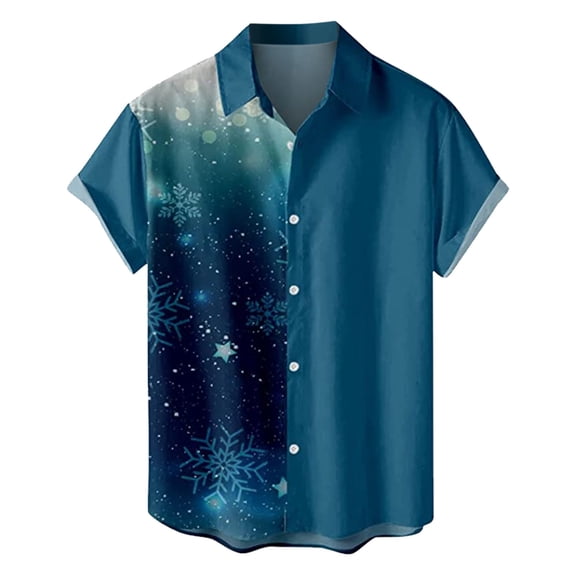 Siilsaa Men's Shirts Mens Hawaiian Shirts Short Sleeve Button Up Chemise Homme(B,3XL)