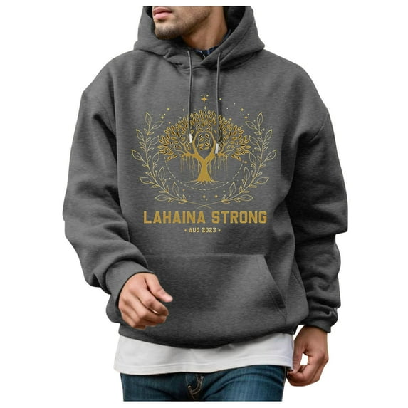 Siilsaa Mens 2024 Casual Cotton Hooded Collar Drawstring Hoodies Pullover Sweatshirts Casual Long Sleeve Shirts Dark Gray,XL