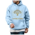 thumbnail image 1 of Siilsaa Mens 2024 Casual Cotton Hooded Collar Drawstring Hoodies Pullover Sweatshirts Casual Long Sleeve Shirts Light Blue,2XL, 1 of 5