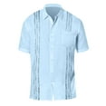 thumbnail image 1 of Siilsaa Mens Big and Tall Shirts Men's Cotton Short Sleeve Shirts, Breathable & Moisture Wicking with Odor Control(Light Blue,L), 1 of 3