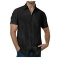 thumbnail image 1 of Siilsaa Mens Big and Tall Shirts Mens Hawaiian Shirts Short Sleeve Button Up Chemise Homme(Black,2XL), 1 of 6