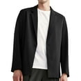 thumbnail image 1 of Siilsaa Mens Blazer Casual Sport Coats Regular Fit Two Button Suit Jacket Lightweight Sports Jacket Black,L, 1 of 5