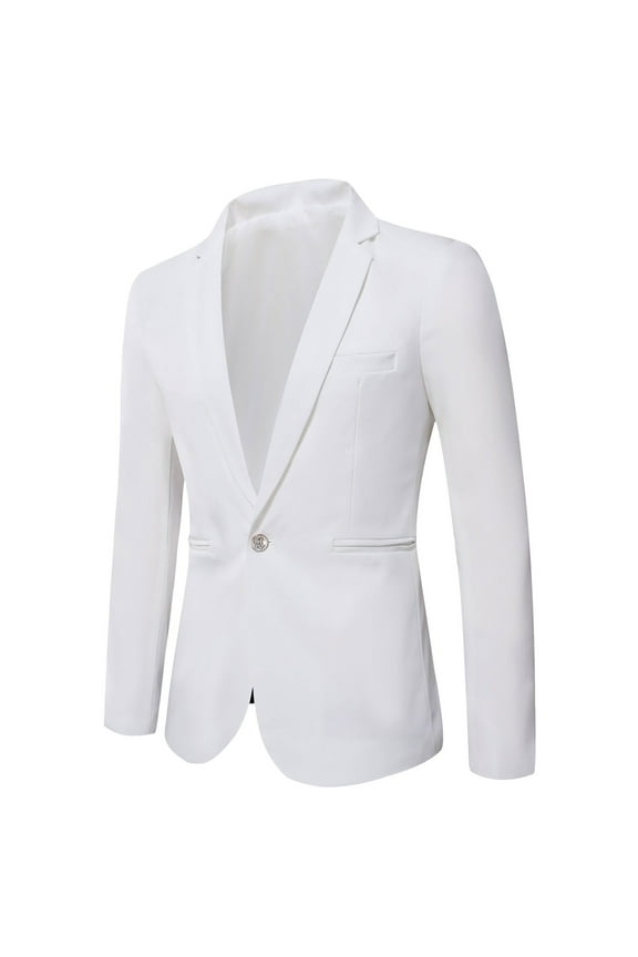 Mens Blazer Slim Fit Sport Coats Suit Jacket for Daily Business and Prom Party White,XL