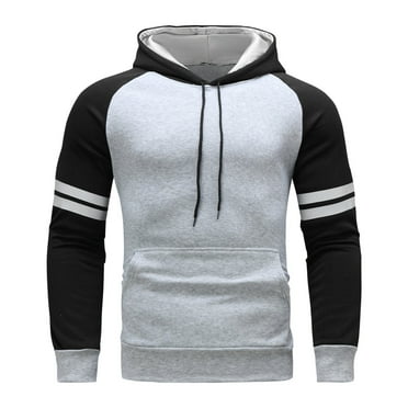 Siilsaa Mens Diamond Quilted Hoodies Casual Hooded Sweatshirts Long Sleeve Pullover Grey,M