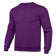 Siilsaa Mens Hoodies Adult Crewneck Sweatshirt Purple,L