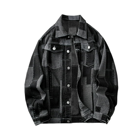 Siilsaa Mens Jacket Bomber Jacket Fashion Stylish Lightweight Windbreaker Spring Fall Casual Button Down Coat Jackets Black,3XL