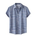 thumbnail image 1 of Siilsaa Mens Shirts Big & Tall Men's Shirts Short Sleeve Button Dress Shirts(Light Blue,S), 1 of 7