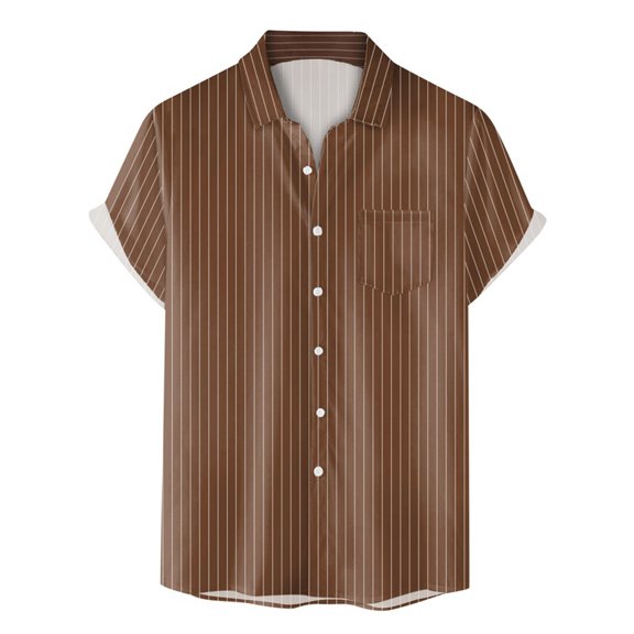 Siilsaa Mens Short Sleeve Shirts Men's Shirt,Soft and Comfortable T-Shirts for Men(Coffee,2XL)