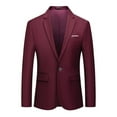 thumbnail image 1 of Siilsaa Mens Slim Fit Casual One Button Blazer Jacket Red,4XL, 1 of 4