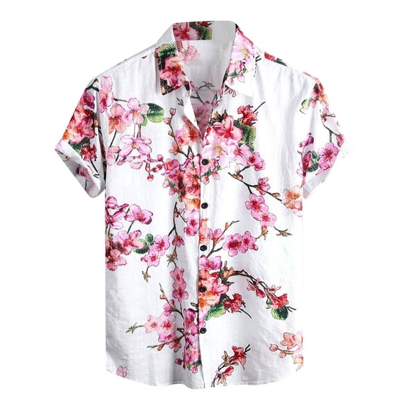 Siilsaa Mens Workout Shirts Men's Cotton Shirts Unisex Short Sleeves Casual Loose Wash Classic Basic Tee Tops(Pink,M)