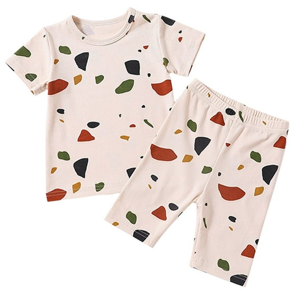 Siilsaa Outfit for Girls Girl Outfit Letter Print Short Sleeve T Shirt Top Flare Pants Set 2PCS Clothes B,100