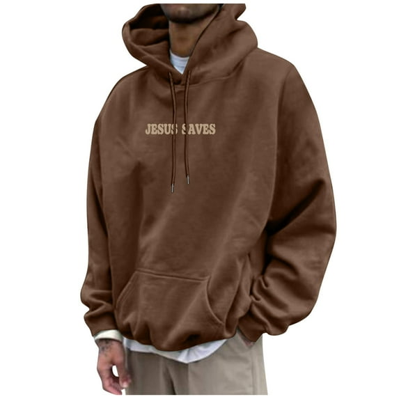 Siilsaa Oversized Hoodie for Men Good Things Take Time & Rose Shape Graphic Long Sleeve Y2K Hooded Pullover Tops Comfort Hoodies Coffee,S