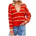 thumbnail image 1 of Siilsaa Oversized Sweaters for Women Lightweight Soft Tops 2024 Versatile Dressy Blouse Short Sleeve Knit Sweaters Fashion Trendy Red,M, 1 of 5