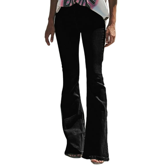 Siilsaa Pant Women Women Low Waisted Pants Wide Leg Denim Jeans Straight Casual Loose Baggy Trousers Vintage 90s Streetwear Black,XXL