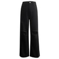 thumbnail image 1 of Siilsaa Pants Womens High Waisted Baggy Cargo Jeans for Women Y2K Wide Leg Loose Boyfriend Streetwear Trousers with Pockets Harajuku Grunge Black,XS, 1 of 8