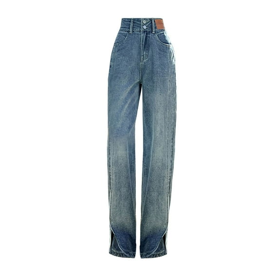 Siilsaa Pants for Woman Women's Baggy Cargo Pants Clothing Multi-Pocket Relaxed Fit Jeans Fairy Grunge Clothes Alt Emo Streetwear Blue,M