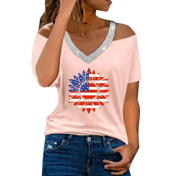 Siilsaa Patriotic Shirts for Women American Flag Shirt Tank Tops Women 4th of July Patriotic Shirts Tank Tops Sleeveless T Shirt Independence Day Pink,M