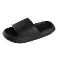 thumbnail image 1 of Siilsaa Pillow Slippers for Women and Men | House Slides Shower Sandals | Cushioned Thick Sole Black,10, 1 of 5
