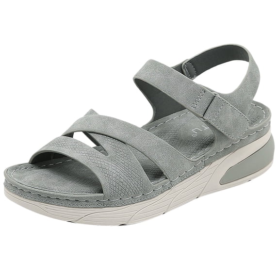 Siilsaa Platform Sandals Women Womens Fashion Lightweight Athletic Yoga Mat Sandals Slip On Thick Cushion Slippers Sandals With Comfortable Plantar Fasciitis Arch Support Grey,8