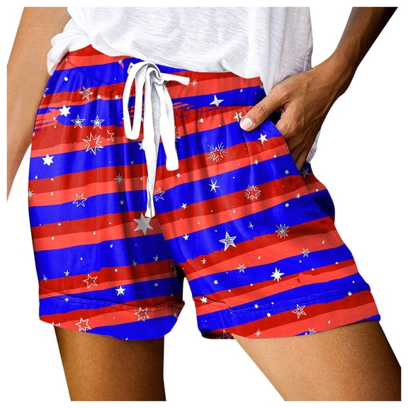 Siilsaa Pull On Shorts Women Womens 2024 Casual Shorts Waist Drawstring Front Pockets Comfy Elastic Summer Shorts with Pockets Red,2XL