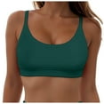 thumbnail image 1 of Siilsaa Push Up Bathing Suits for Women Women Halter Bikini Top Only Retro Swimsuit Top Push Up Bathing Suit Top No Bottom Dark Green,S, 1 of 7