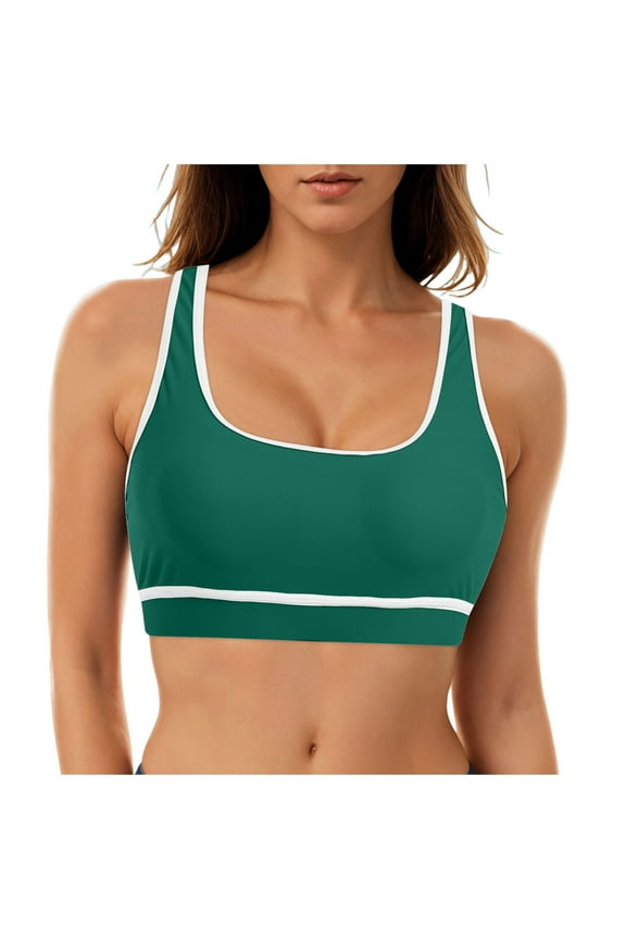 Push Up Bikini Top Bikini Tops for Women Cropped Beach One Piece Swimwear Top Only Green,S