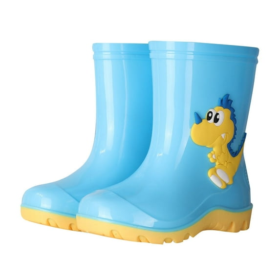 Siilsaa Rain Boots Kids Kids Rain Boots, Waterproof Light up Boots with Easy-on Handles Light Blue,1