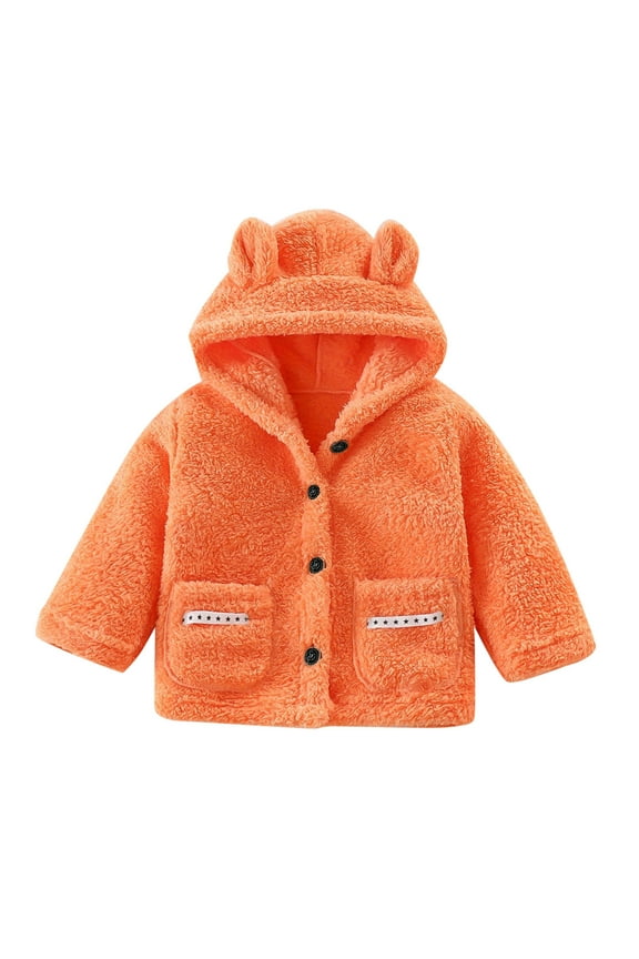 Rain Coat Boys Rain Jacket Lightweight Raincoats Waterproof Hooded Windbreaker for Kids Orange,12-18 Months