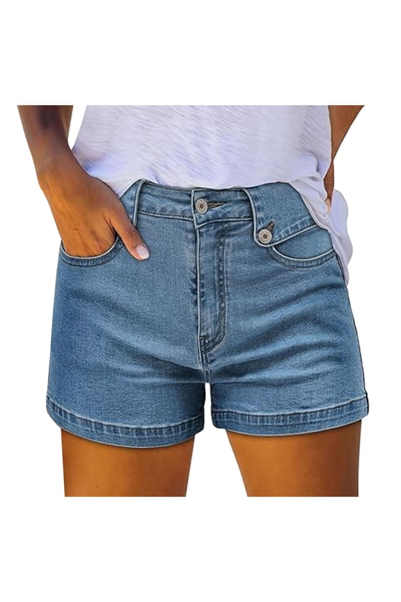 Resort Wear for Women 2024 Women's Summer Dressy Casual Waist Wide Leg Suit Tailored Shorts Comfy Elagant Work Trouser Shorts Blue,S