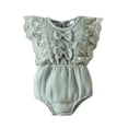 thumbnail image 1 of Siilsaa Romper Baby Baby Girl Romper Bow Solid Color Outside Bodysuit Romper Jumpsuit Green,100, 1 of 6