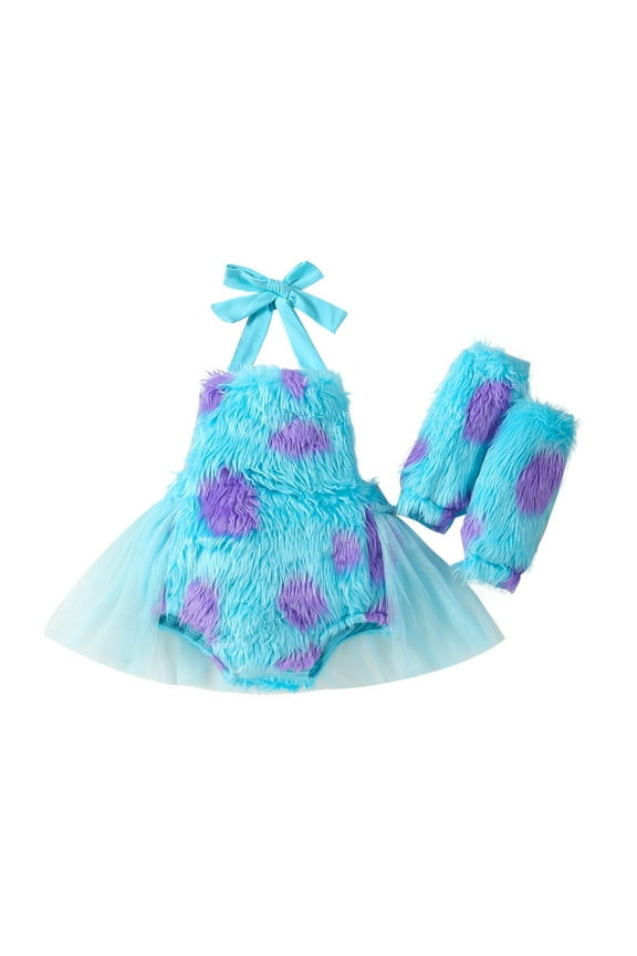 Rompers for Baby Girls Girl Romper Floral Ruffle Sleeveless Jumpsuit Bodysuit Summer Clothes Outfit Blue,70