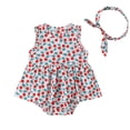 thumbnail image 1 of Siilsaa Rompers for Girls Baby Girl Basic Ruffle Short Sleeve Cotton Romper Bodysuit Tops Clothes Red,73, 1 of 8