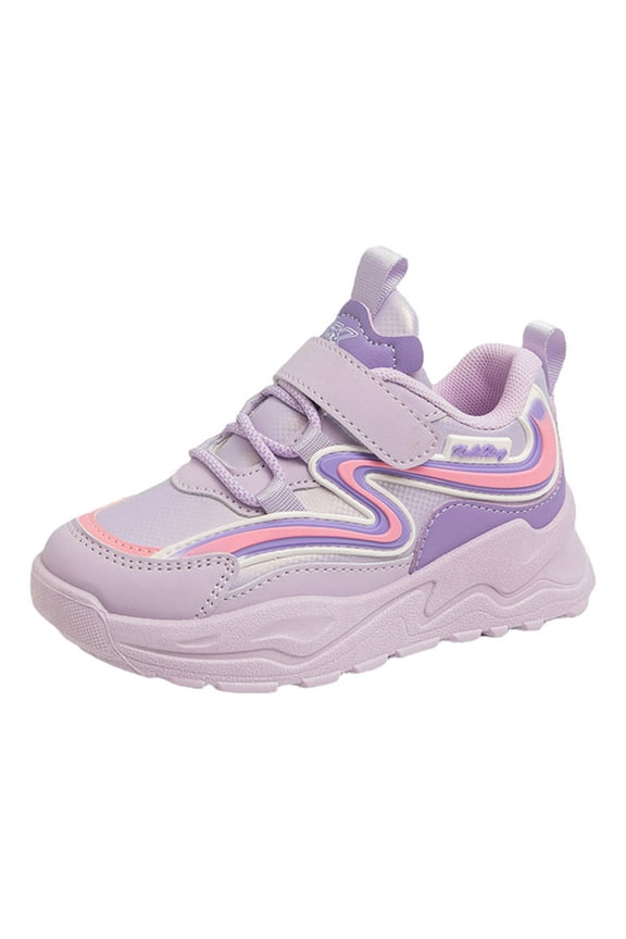 Running Shoes Girl Shoe Toddler Girls Casual Shoes Breathable Lightweight Hook and Loop Sneakers for Child Purple,11