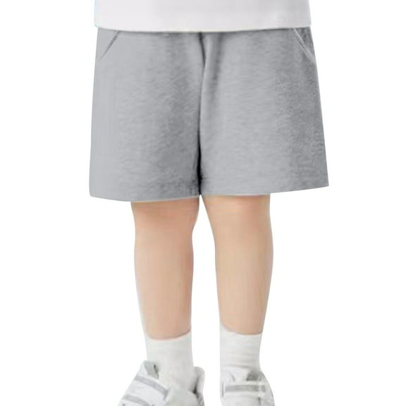 Siilsaa Running Shorts Boy's Shorts High Waisted Shorts Casual Summer Shorts with Pocket Grey,12-13 Years