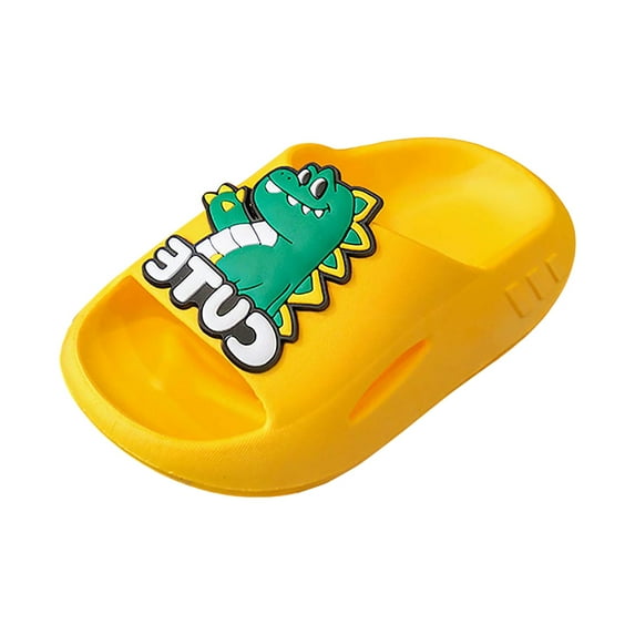 Siilsaa Sandals for Kids Slides for Girls and Boys Comfortable Slip-On Kids Sandals Unisex Slides for Indoor and Outdoor Sporty Slides for The Beach and Pool Yellow,5.5-6 Years