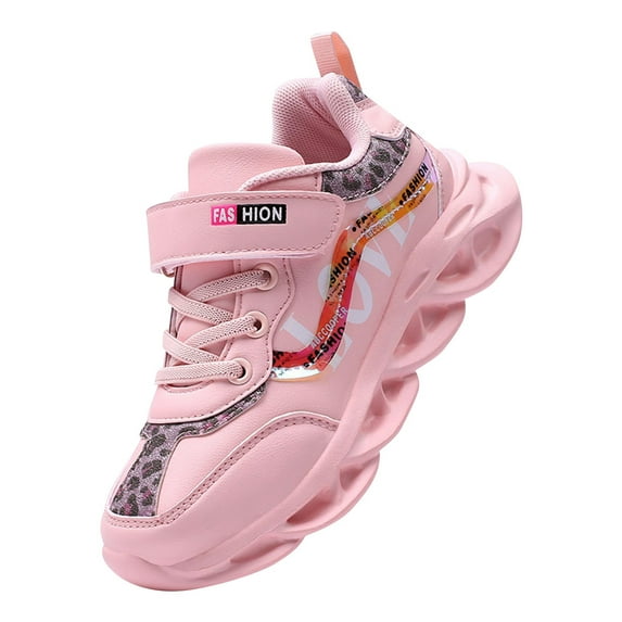 Siilsaa School Shoes for Girl Wide Little Kids Tennis Shoes Girls Slip On Girls Sneakers for Running Athletic Walking Orange,9-9.5 Years