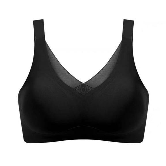 Siilsaa Seamless Post-Surgery Bra for Women, Mastectomy Bra with Cotton Forms(Black,XL)