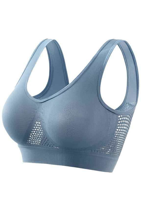Sexy Lingerie for Women Women's Sheer Mesh Bra See Through Sexy Lace Unlined Wireless Plunge Triangle Bra Blue,S